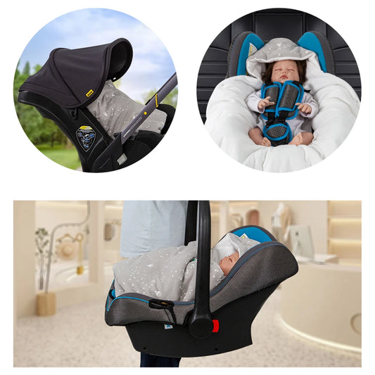 3-in-1 Baby Swaddle Wrap for Stroller & Car Seat | Universal 5-Point Harness Fit