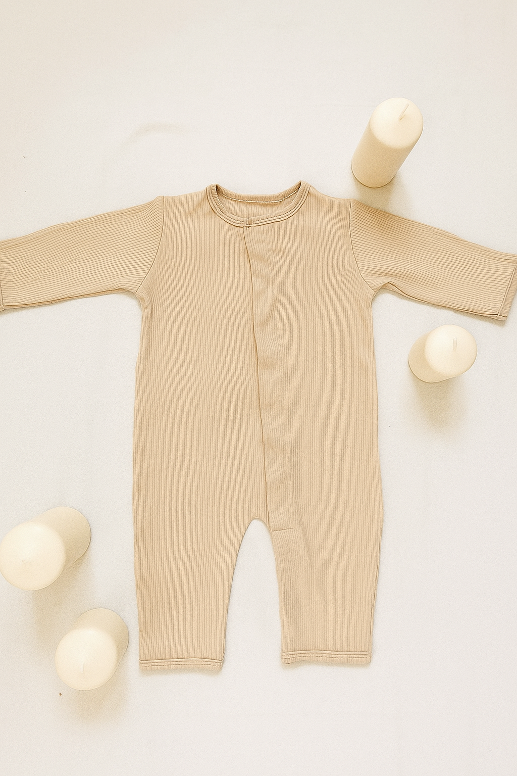 Magnetic Baby Jumpsuit - Cream Beige
