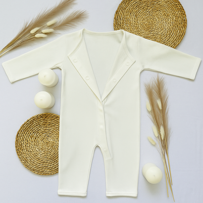 Magnetic Baby Jumpsuit - White