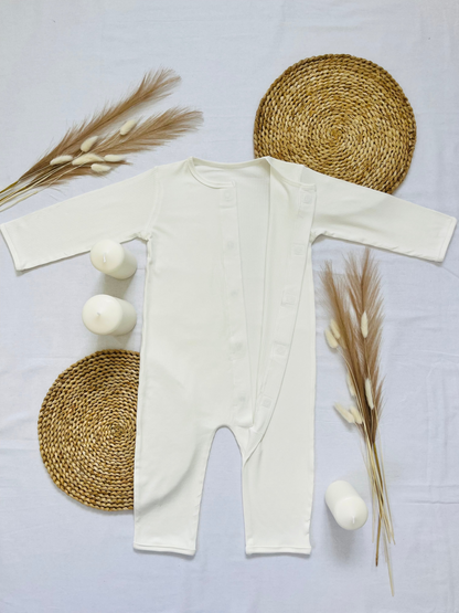 Magnetic Baby Jumpsuit - White