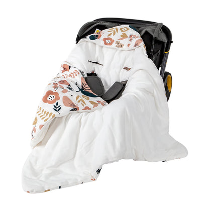 3-in-1 Baby Swaddle Wrap for Stroller & Car Seat | Universal 5-Point Harness Fit
