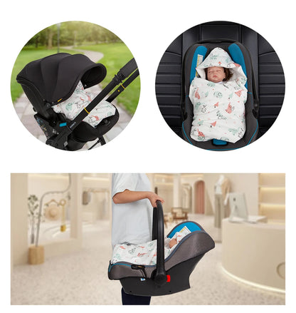 3-in-1 Baby Swaddle Wrap for Stroller & Car Seat | Universal 5-Point Harness Fit