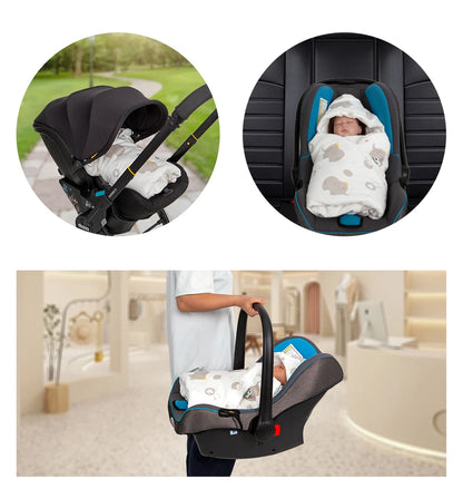 3-in-1 Baby Swaddle Wrap for Stroller & Car Seat | Universal 5-Point Harness Fit